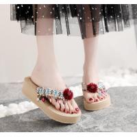 ราคา COD ins floral herringbone slippers fashionable thick sole for external wear clip on sandals for womens summer new outdoor beach shoes PCS (20808301486)