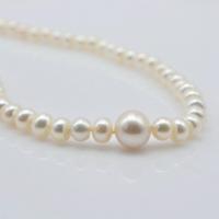 ราคา Natural Pearl Necklace White Round Freshwater Pearl Choker Necklace Large Pearl Pendant Necklace For Women (20102680399)