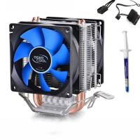 ราคา Deepcool Mini Dual Heat Sink s CPU Cooler Heatsink Cooling Radiator Fan Desktop Computer for In AMD (14847096485)