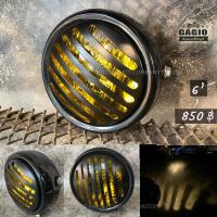 ราคา ไฟหน้ากลมขนาด 6 นิ้ว เลนส์เหลือง มีตะแกรง เหมาะสำหรับมอเตอร์ไซค์สไตล์ วินเทจ คลาสสิค คาเฟ่ เรโทร บอบเบอร์ HD อื่นๆ (12567426937)
