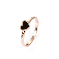 ราคา Simple Black Love Heart Shape แหวนไทเทเนียมเครื่องประดับแฟชั่นเครื่องประดับ (14978115042)