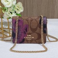 ราคา กระเป๋าสตางค์ Coach 6265 กระเป๋าสตางค์มินิผู้หญิง Crossbody สลิงโซ่กระเป๋าสั้น (16426397430)
