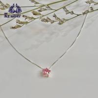 ราคา เงินแท้ 925 เงินแท้ สร้อยคอพร้อมจี้ พลอยสีชมพูรูปดาว สร้อยคอจิ๋วขนาด 0 8 มิล ยาว 16 นิ้ว 18 นิ้ว SSNPCZPS1 (16596269769)