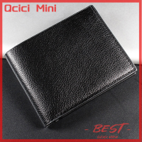 ราคา กระเป๋าสตางค์ผู้ชาย Qcici สินค้าพรีเมี่ยมกระเป๋าใส่เงินของผู้ชายหนังแท้หนังวัวแท้กระเป๋าสตางค์สำหรับผู้ชายสั้นสีดำ Walet Portefeuille Homme (20237602813)