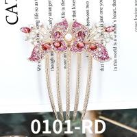 ราคา Exquisite Crystal Flower Hair Accessories wedding hairpin national hair comb retro national style dish hair insert comb (20368232949)