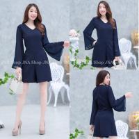 ราคา Dee ya Shop เสื้อผ้าผู้หญิง จั๊มสูทขาสั้น แต่งแขนชีฟอง ใส่ออกงาน ใส่เที่ยว สีแดง ดำ ขาว กรม เทา พร้อมส่ง (4279674300)