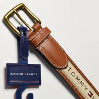 ราคา อเมริกันแท้ Tommy Hilfiger Tommy หนังเข็มขัดลำลองผู้ชายแนวโน้มเข็มขัดผ้าแคนวาส (9633799217)