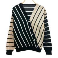 ราคา เสื้อไหมพรมทูโทนทอลาย ไขว้หน้า แต่งกระดุม (16745078436)