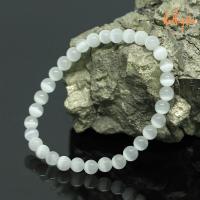 ราคา หินตาแมว หินไพฑูรณ์ สีขาว ขนาด 6 มิล Cats Eye Chrysobery กำไลหินมงคล หินแห่งความรัก ความเมตตา หินสี กำไลหิน หินมงคล หินสีขาว by ออมทอง (4110752878)