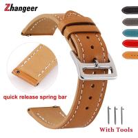 ราคา Zhangeer Quick Release Cowhide สายนาฬิกา18 20 22 24มม สำหรับ Samsung Gear S3 S2ผู้หญิงหนังแท้สำหรับผู้ชายสายนาฬิกาสมาร์ทสายนุ่มแนะสวมสบายเข็มขัดเครื่องมือ (7666493460)