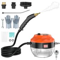ราคา ที่ทำความสะอาดไอน้ำมีด้าม2500W เครื่องยนต์ทำความสะอาดไอน้ำแรงดันสูงอัพเกรดพร้อมแปรง3อันสำหรับใช้ในบ้านเครื่องอบไอน้ำพกพาสำหรับทำความสะอาดกระเบื้องยาแนวรถยนต์ห้องนั่งเล่นห้องครัวห้องน้ำ (20071343118)
