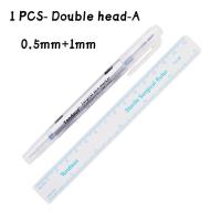 ราคา 1Pcs Surgical Skin Marker Eyebrow Marker Pen Tattoo Skin Marker Pen With Measuring Ruler Microblading Positioning Tool (20682527819)