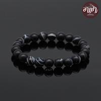 ราคา อาเป่า หินแบล็คอาเกต หินโมรา สีดำ ขัดด้าน Black Agate ขนาด 8 มิล คัดหิน หินดวงตาสวรรค์ กำไลหินสี กำไลหินนำโชค หินสีดำ หินมงคล สร้อยข้อมือ (21027357377)