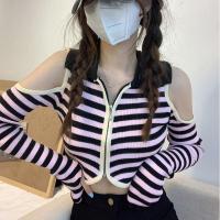 ราคา เสื้อเเขนยาวปาดไหล่ ถักแขนยาวเปิดไหล่ เสื้อครอปลำลองปาดไหล่ เสื้อครอปแขนยาว เปิดไหล่ครึ่งแขน (16756963577)