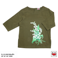 ราคา แตงโม SUIKA เสื้อแตงโม คอปาดแขนสามส่วน ผ้าคอตตอนเกาหลี พิมพ์ลายดอกไม้ PL C3 (20776578966)
