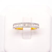ราคา Happy Jewelry แหวนแถวเพชรบาเก็ด ประกบด้วยแถวเม็ดกลม ทองแท้ 9k 37 5 เพชรเกสร BG408 (20067080706)