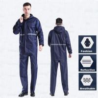 ราคา ลายพรางทหารเรือ GOMO Raincoat ชุดกันน้ำ ชุดกันฝน เสื้อกันฝน สีกรมท่า มีแถบสะท้อนแสง รุ่นหมวกติดเสื้อ (15882610778)