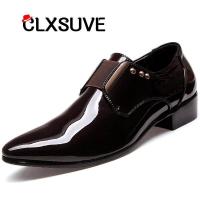 ราคา CLXSUVE ผู้ชายรองเท้างานแต่งงาน Glossy หนังแก้ว Luxury ชี้เจ้าบ่าวรองเท้าปาร์ตี้รองเท้าผู้ชาย Oxford ชายรองเท้าลำลองส้นเตี้ยขนาดพิเศษ 38 46 (402553299)