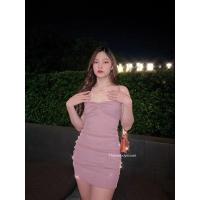 ราคา Shiny Wink dress มินิเดรสสายเดี่ยวผ้ามุ้งอัดกลิตเตอร์สีทอง ฟรีไซส์ ซับในทั้งตัวผ้าไม่คัน (17338295754)