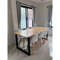 ราคา ส่งฟรี โต๊ะทำงานไม้จริงขาเหล็กสไตล์ Loft ขนาด 80x240ซม โต๊ะไม้ยางแท้ เคลือบผิวอย่างดี แข็งแรงทนทานมาก (19165454701)