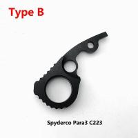ราคา ตะขอเปิดอะลูมิเนียมอัลลอยด์แบบพับได้แหวนใส่นิ้วด่วนสำหรับ Spyderco Paramilitary 2 C81 C223 Para3ชิ้นส่วน DIY Spacer ด้านหลัง Survival kits (19535160939)