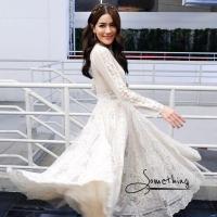 ราคา เดรสลูกไม้สีขาว XL 5XL เดรส คิมเบอลี่ ชุดถ่ายพรีเวดดิ้ง ชุดลูกไม้สีขาว ชุดงานหมั้น ชุดทำบุญ สาวอวบ งานป้าย 7451 (13170319555)