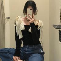 ราคา เสื้อเปิดไหล่ข้างเดียว 177301เสื้อแขนยาว ประดับโบว์ แบบผูกเชือก สุดเซ็กซี่ สไตล์เกาหลี สําหรับผู้หญิง (19762216410)