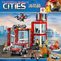 ราคา Pete Wallace Compatible with lego city series boys assembled building blocks present outbreak ambulance hospital building headquartersTH (20333547039)
