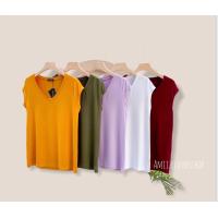 ราคา เสื้อยืดคอยูวีแขนเต๋อ งานป้ายtopshop แฟชั่นผู้หญิง (19395030355)