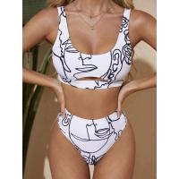 ราคา High Waist Bikini 2022 Women Eyes Printing Brazilian Bikini Cut Out Female Swimsuit Bathing Suit Fitness Teen Bikini Swimwear (20076629113)