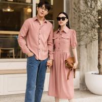 ราคา ชุดคู่ ชุดถ่ายPrewedding prewedding ชุดออกงาน เสื้อคู่ ชุดสีชมพู เชิ้ตสีชมพู งานป้าย ชุดออกงาน ชุดคู่รัก VSM 4922 (18868692831)