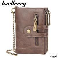 ราคา Baellerry กระเป๋าสตางค์2022กระเป๋าหนังหรูหราแท้ผู้ชายใหม่กระเป๋าสตางค์แบบสั้นมีซิปกระเป๋าเก็บบัตร Dompet Koin สายโซ่สำหรับผู้ชาย (17097942254)