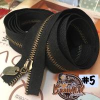 ราคา 5 ซิป หัวซิป Handmade ฟันทองเหลืองรมดำ มีให้เลือกหลายขนาด ซิปตัด ซิปควิลท์ ซิปฟันเหล็ก เบอร์ 5 สีดำ (6174816070)
