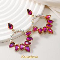 ราคา Kemstone แก้วทรงเรขาคณิตคริสตัลไรน์สโตนประกายน้ำหยดหลายชั้นทำด้วยมือต่างหูรูปหยดน้ำแฟชั่นชุบทองสำหรับผู้หญิงของขวัญเครื่องประดับงานเลี้ยง (19880542415)
