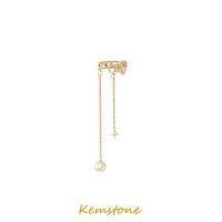 ราคา Kemstone ต่างหูแบบหนีบเคลือบทอง1ชิ้นต่างหูแบบหนีบประดับพู่ห้อยคริสตัลรูปดาวสำหรับเป็นของขวัญเครื่องประดับของผู้หญิง (10651330520)