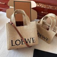 ราคา Loewe Womens Bag Logo Grass Woven Shopping Bag Vegetable Basket One Shoulder Messenger Handbag Commuting Out Lazy Style (20707385003)