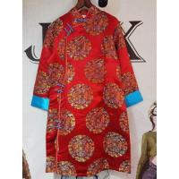 ราคา เดรสกี่เพ้า กระโปรงสั้น พิมพ์ลาย คอจีน แขนยาวสีฟ้า กระดุมหน้า ชุดตรุษจีน (21207018508)