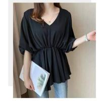 ราคา SALE เสื้อแฟชั่นแขนค้างคาว สีดำ (12323292122)