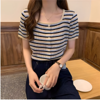 ราคา Over Street 7 เสื้อไหมพรมแขนสั้น น่ารักๆ ผ้ายืดหยุ่นได้ DD316 (20547160246)
