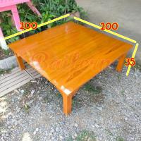 ราคา BF โต๊ะญี่ปุ่น โต๊ะกินข้าวไม้สัก 100 100 35 ซม โต๊ะกาแฟ โต๊ะนั่งอ่านหนังสือ สีย้อม ส้มอิฐ มีรับประกัน ทำจากไม้สักแท้ทั้งตัว โต๊ะทรงเตี้ยขนาดใหญ่ (19404521792)