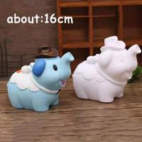 ราคา Rex TT Little elephant white shape DIY doodle hands on painting cute ornaments (19882259900)