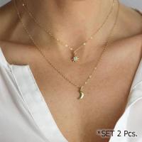 ราคา พร้อมส่งจากไทย สร้อยคอ เครื่องประดับสไตล์เกาหลี สร้อยคอจี้ดาวเคียงเดือน สร้อยคอ 2ชั้น สร้อยคอแฟชั่นStreet สร้อยคอผู้หญิง สร้อยคอแฟชั่น (16698529918)