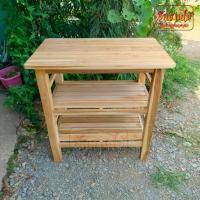 ราคา HNGM โต๊ะวางของไม้สัก โต๊ะวางเตาแก๊ส 2หัว ขนาด 80 50 สูง80 ซม โต๊ะวางทีวี วางเตาอบ ไม่ทำสี desk (10549930251)