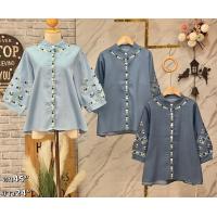 ราคา เสื้อยีนส์ คอจีน ปักสวย อก45ยาว24นิ้ว สั่งสีและลายในแชท ปลีกและส่ง (21139856784)