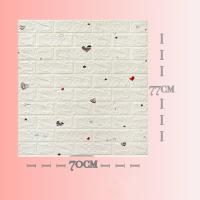ราคา วอลเปเปอร์ผนัง วอลเปเปอร์ วอลเปเปอร์ติดผนัง 77x70cm มีกาวในตัว ลายอิฐ กันกระแทก มีกาวในตัว 3d wallpaper DIY กันน้ำเช็ดคราบง่าย (12601602756)