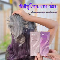 ราคา เบอริน่า สีทูโทน เทา ม่วง ใช้ A6 A38 พื้นผมสว่างระดับ8 บลอนด์อ่อนขึ้นไป (19684616393)