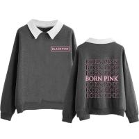 ราคา Blackpink เกิดโลโก้พิมพ์คอวางไหล่แขนยาวแฟชั่นเสื้อสวมหัว (16880479492)