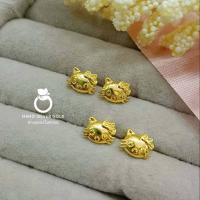 ราคา ต่างหู 0505 หน้าแมวสีทอง ต่างหูทองไมครอน ต่างหูทองชุบ รุ่นขายดีค่ะ งานเศษทองแท้ (15664931851)