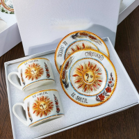 ราคา D New 2 X Cups and 2 X Saucers Set Ceramic Coffee Cup and Saucer Set Tea Cup European Family Cups Coffee Cup with Gif Box (10371947732)