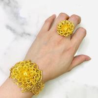 ราคา เครื่องประดับไทยโบราณที่สวยงามมากแหวนสร้อยข้อมือดอกไม้สำหรับผู้หญิงสองชิ้นรวมกันสีทองเงินหลายสไตล์ (19084928763)